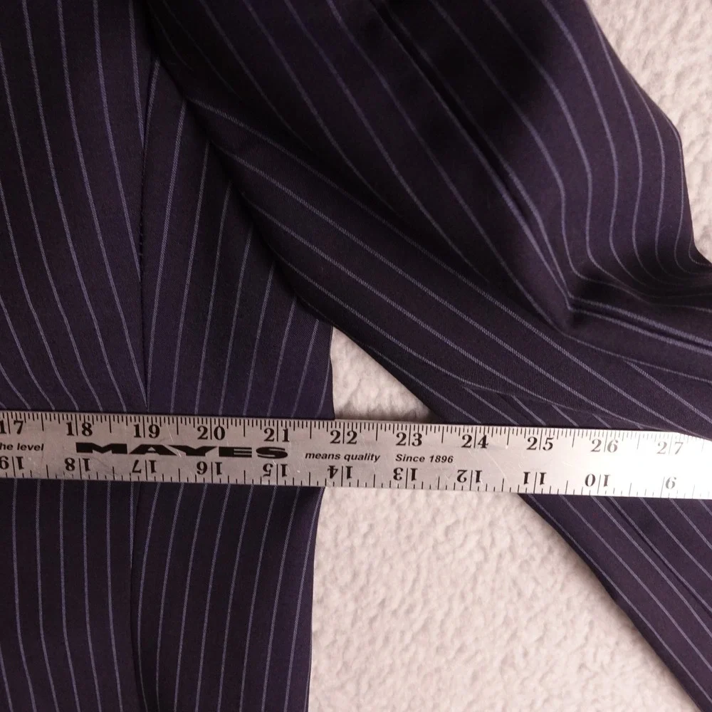 Canali Mens Navy Blue Pinstripe Virgin Wool Blazer Jacket Made in Italy Size 54L